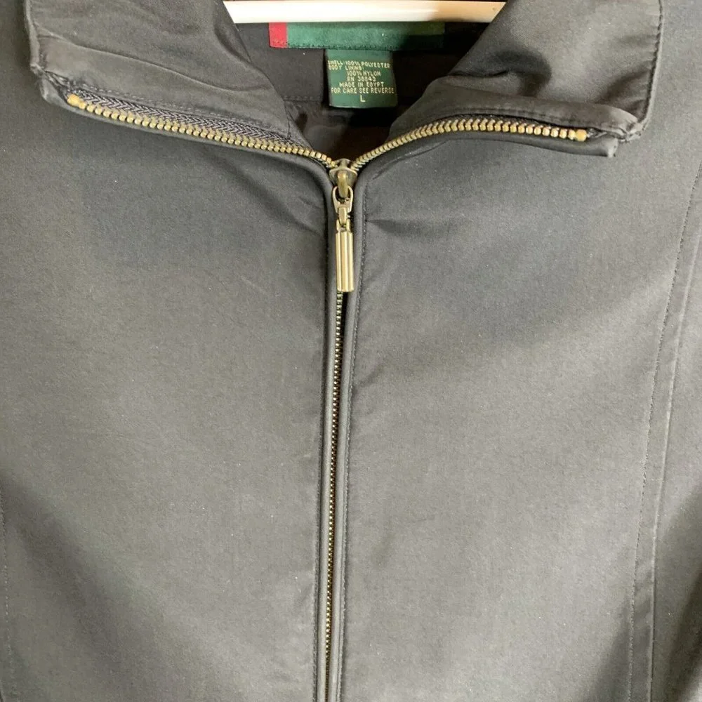 Preston & York Sport Womans Coat Tie Belt Zip Close Nylon Liner Black Size Large - Picture 3 of 8